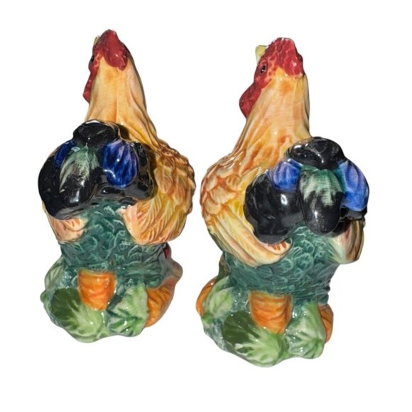 Vintage Ceramic Rooster Figurine Set - Picture 5 of 6